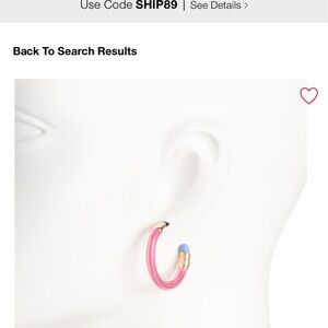 Betsey Johnson Pink and Blue Hoop Earrings